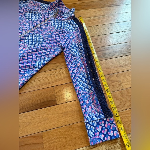 Lilly Pulitzer UPF 50+ Skipper Popover Multi Royal Purple Jacket Women’s Size M - Picture 12 of 15